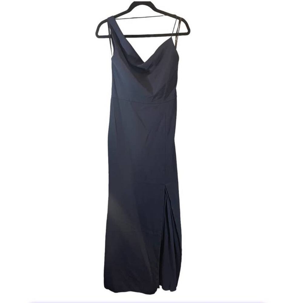 After Six One-Shoulder Draped Cowl-Neck Maxi Dress